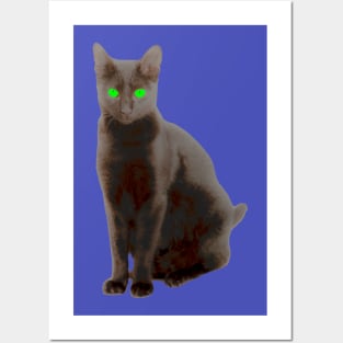 Black Ghostly Cat Posters and Art